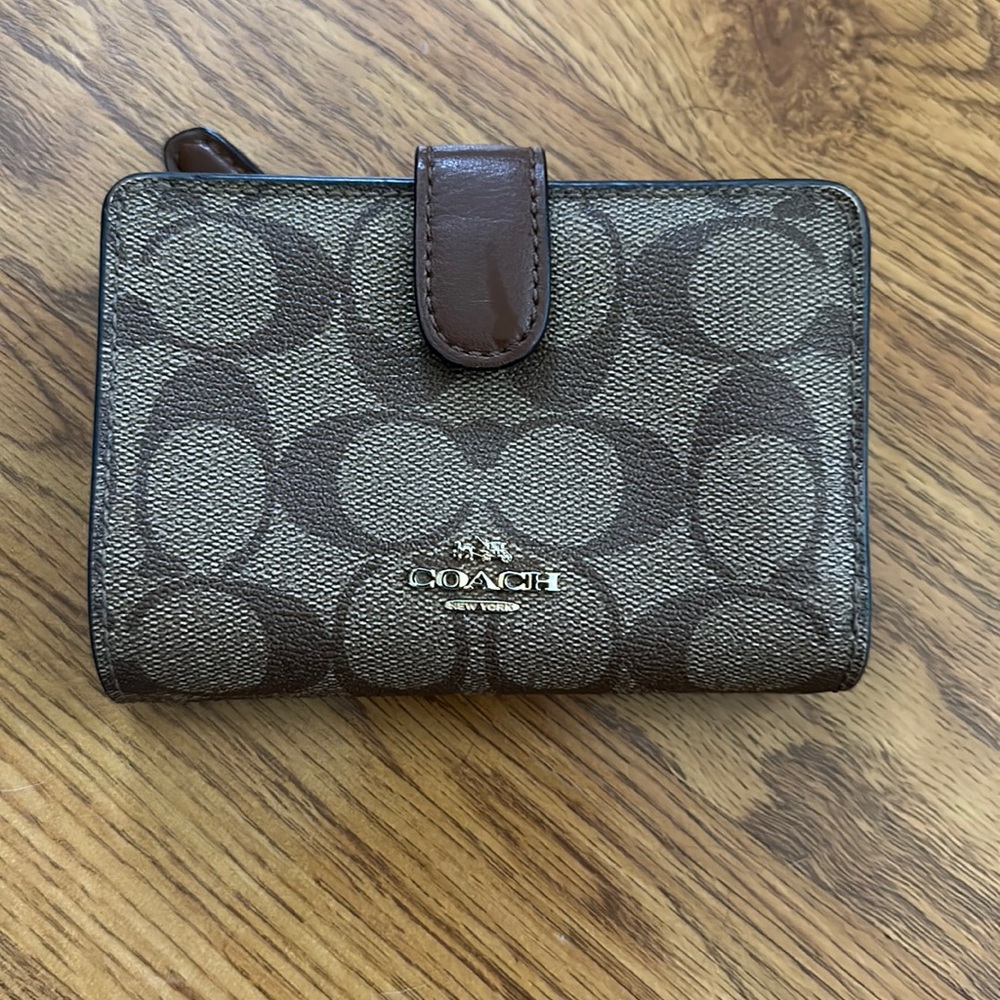 Authentic Coach coated canvas wallet